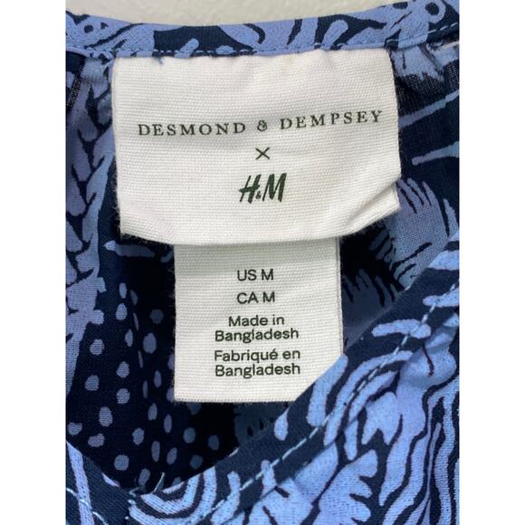 H&M x Desmond Dempsey Tropical Hawaiian Islands 100% Cotton Tropical Tank Top M - Picture 4 of 8
